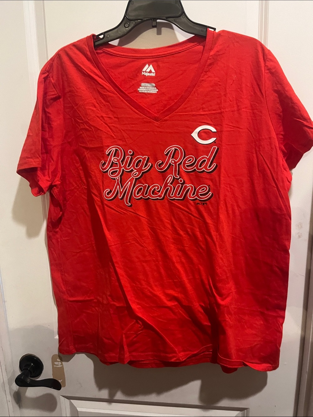 Majestic Kids Red 'Big Red Machine' V‑Neck Tee